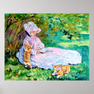 Pembroke Welsh Corgi Print Springtime