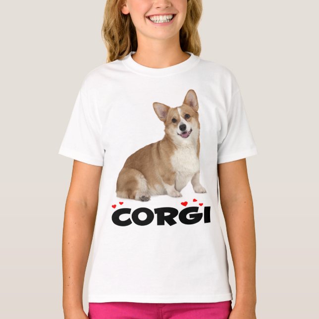 Pembroke Welsh Corgi Puppy Dog Red Love Girls T-Shirt (Front)