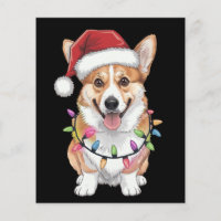 Pembroke Welsh Corgi Santa Christmas Tree Lights 