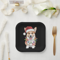 Pembroke Welsh Corgi Santa Christmas Tree Lights 