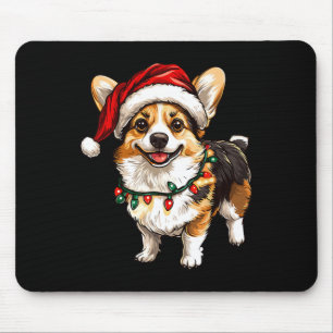 Pembroke Welsh Corgi Santa Christmas Tree Lights X Mouse Pad