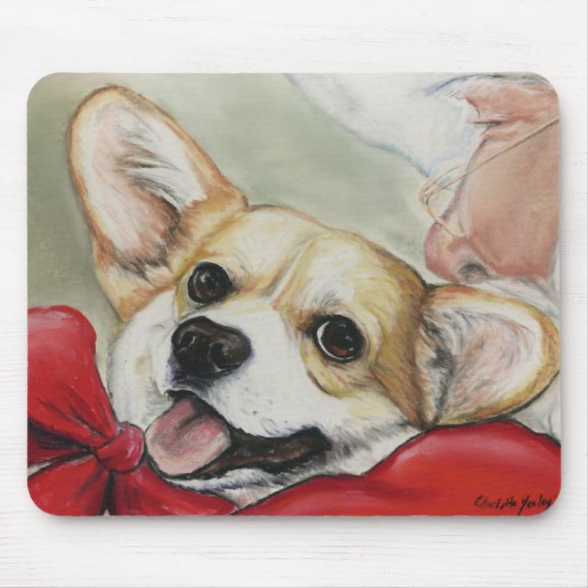 Pembroke Welsh Corgi & Santa Mouse Pad (Front)