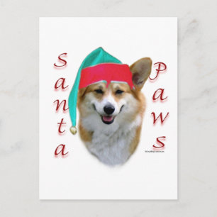 Pembroke Welsh Corgi Santa Paws Holiday Postcard