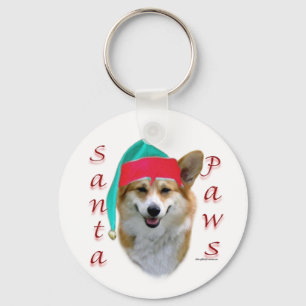 Pembroke Welsh Corgi Santa Paws Key Ring