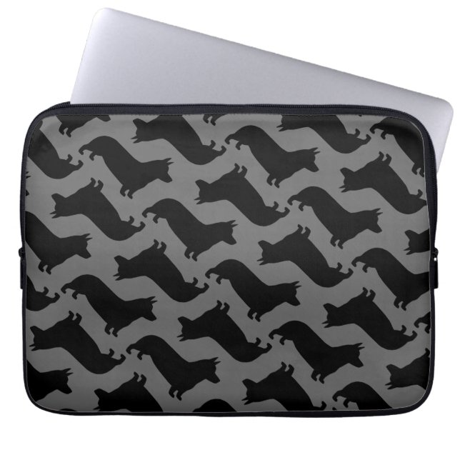 Pembroke Welsh Corgi Silhouettes Pattern Laptop Sleeve (Front)