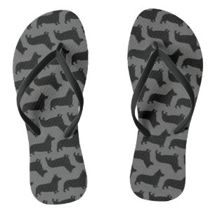 Pembroke Welsh Corgi Silhouettes Pattern Thongs
