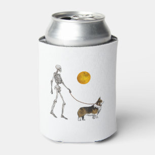 Pembroke Welsh Corgi Skeleton Dog Walking Hallowee Can Cooler
