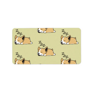 Pembroke Welsh Corgi Sleeping Dog Lover ZZZ Label