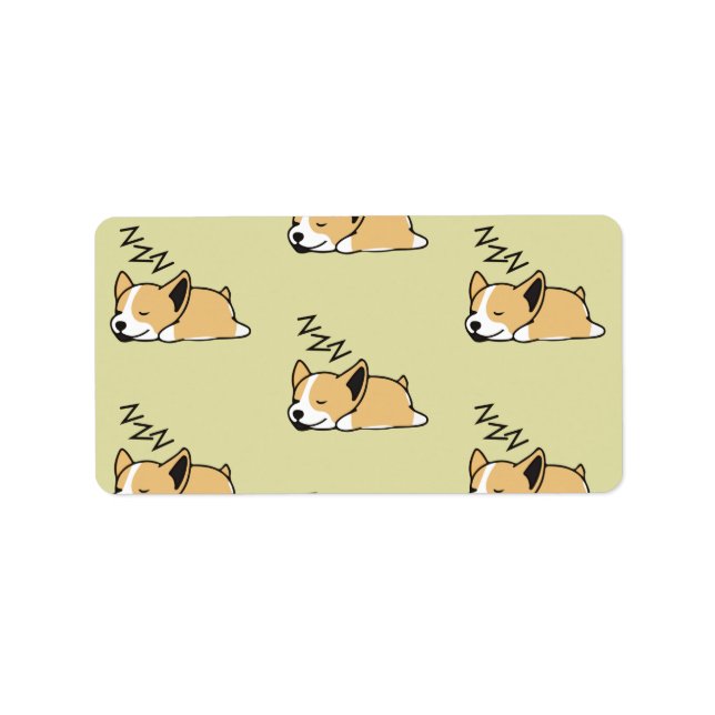 Pembroke Welsh Corgi Sleeping Dog Lover ZZZ Label (Front)