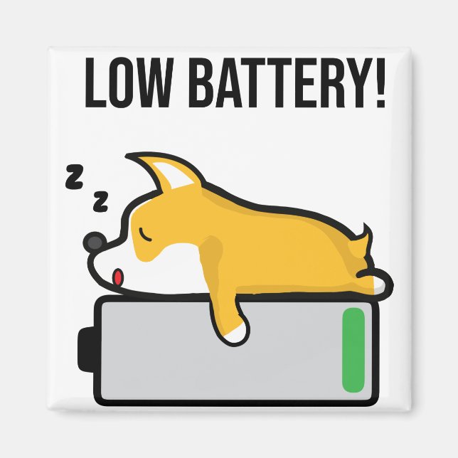 Pembroke Welsh Corgi Sleeping Low Battery Magnet (Front)