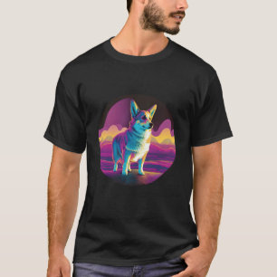 Pembroke Welsh Corgi Synthwave 80s Retrowave Aesth T-Shirt