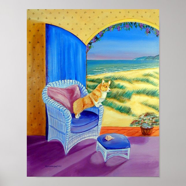 Pembroke Welsh Corgi Wall Print (Front)