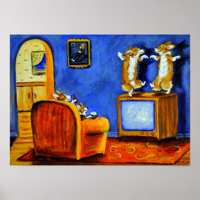 Pembroke Welsh Corgi Wall Print (Front)