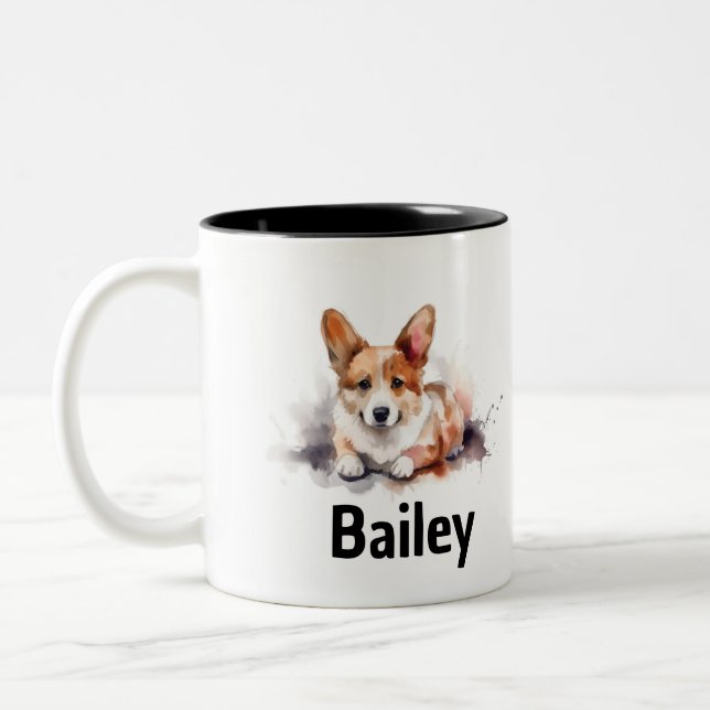 Pembroke Welsh Corgi Watercolor Mug (Left)