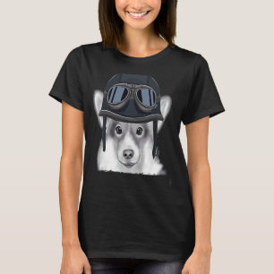 Pembroke Welsh Corgi Wearing Vintage Motorcycle He T-Shirt