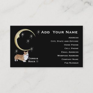 Pembroke Welsh Corgi with Moon and Stars Business Card