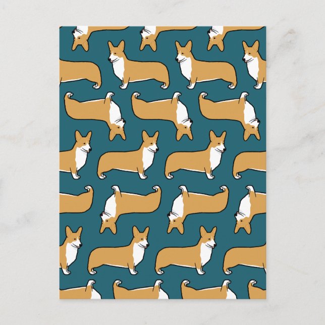 Pembroke Welsh Corgis Pattern Postcard (Front)