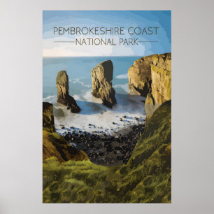 Pembrokeshire Coast National Park Travel Poster