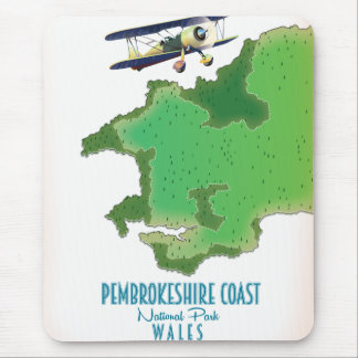 Pembrokeshire coast National Park Wales map Mouse Pad