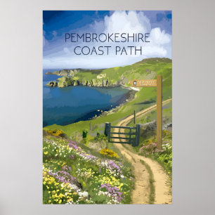 Pembrokeshire Coast Path National Trail Travel Poster