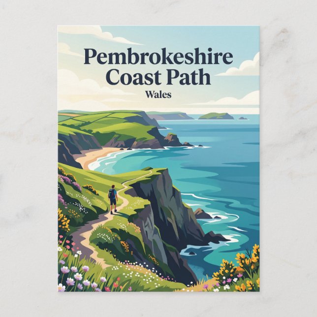 Pembrokeshire Coast Path Wales Postcard (Front)