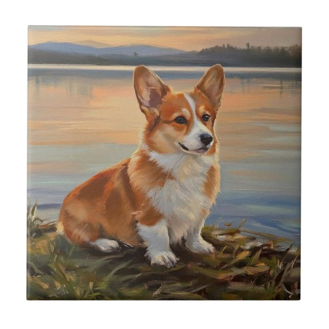 Pembrook Welsh Corgi Ceramic Tile (Front)