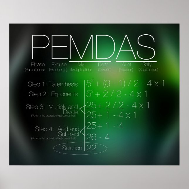 PEMDAS POSTER (Front)