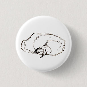 Pen and Ink Art Sleeping Cat Drawing 3 Cm Round Badge