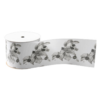 Pen and Ink Blackberries Grosgrain Ribbon