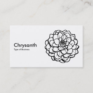 Pen and Ink Dahlia - Black on White Business Card