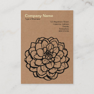 Pen and Ink Dahlia - Cardboard Business Card