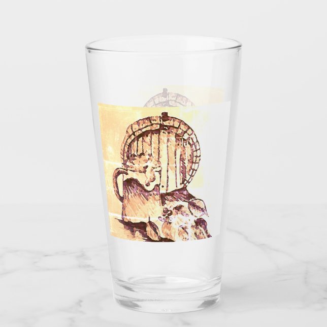 Pen and ink drawing of a keg glass (Front)