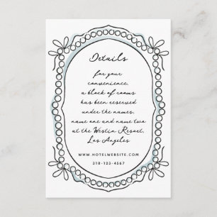 Pen and Ink Ribbons and Pearls Enclosure Card