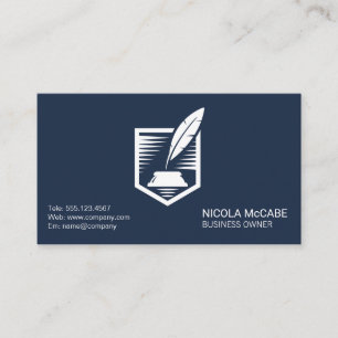 Pen and Ink Signature Contract Business Card