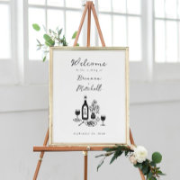 Pen and Ink Whimsical Hand Drawn Wedding Welcome