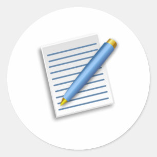 Pen and Notepad Classic Round Sticker
