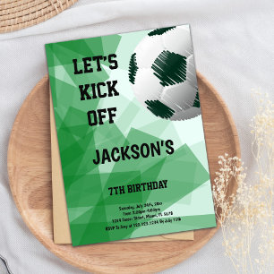 Pen Drew Ball Soccer Birthday Invitations