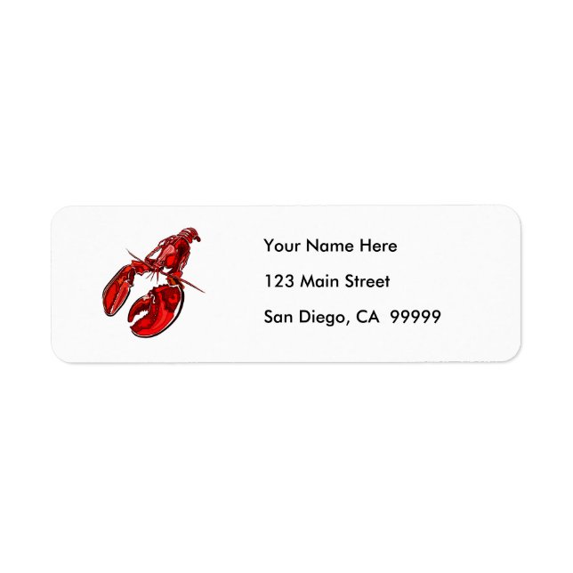 Pen & Ink Lobster Sketch Return Address Label (Front)