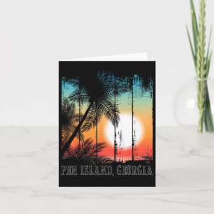 Pen Island Georgia Beach Palms Vacation Surf Sundo Card