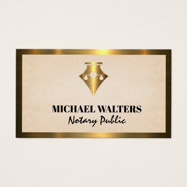 Pen | Legal Scales | Gold Metal Border (Front)