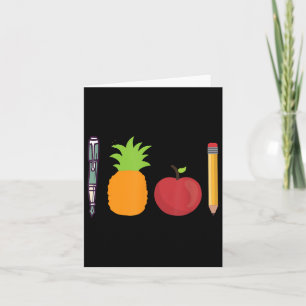 Pen Pineapple Apple Pen Funny  Card