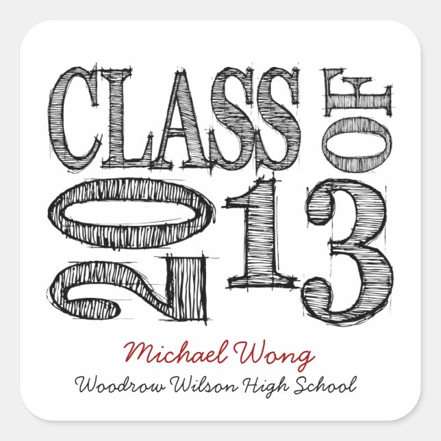Pen Sketch Class of 2013 Stickers (Front)