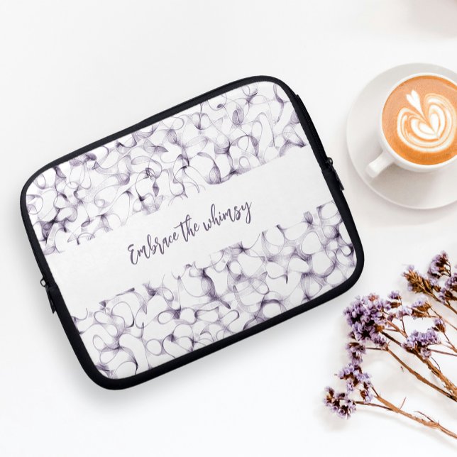 Pen Strokes Abstract Script Laptop Sleeve (Creator Uploaded)