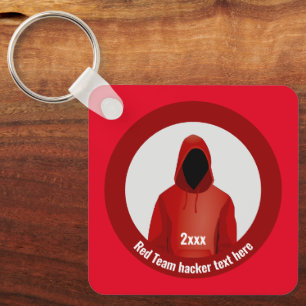 Pen Testing - Red Team - Faceless Hacker logo Key Ring