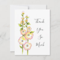 Pen & Watercolor Hollyhocks