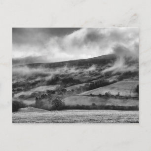 PEN Y FAN, BRECON BEACONS, WALES - BLACK & WHITE POSTCARD