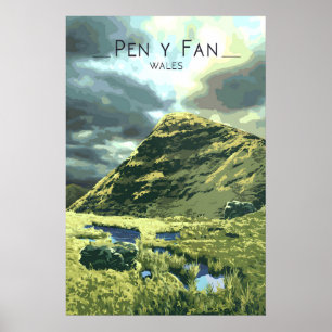 Pen Y Fan Brecon Beacons Wales Travel Poster