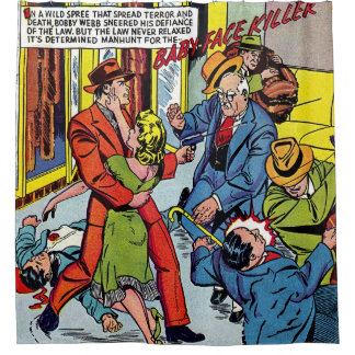 Penalty Baby Face Crime Vintage Comics Shower Curtain