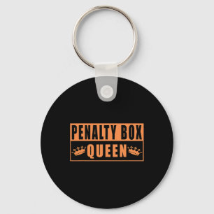 Penalty Box Queen Funny Ice Hockey (3) Key Ring