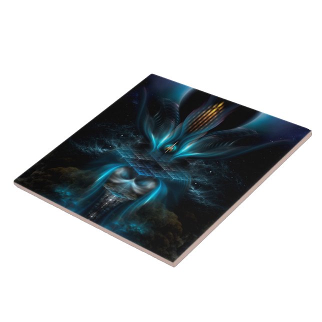 Penapia Fractal Art Ceramic Tile (Side)